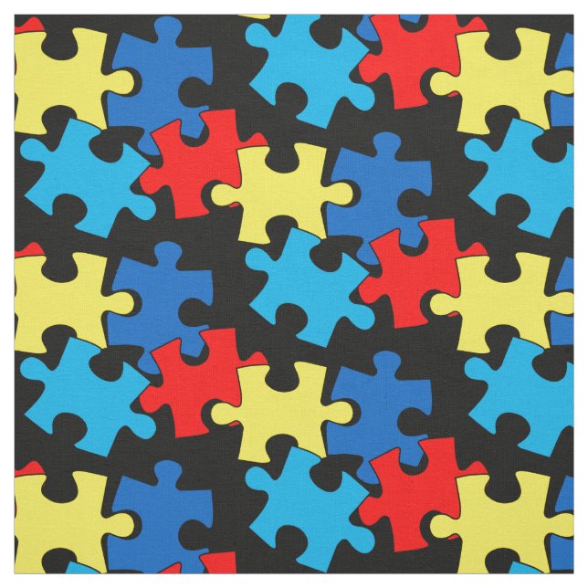 Tela Piezas de rompecabezas del autismo (Retal)