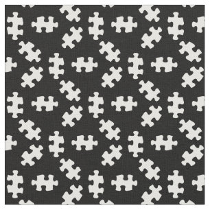 Tela Piezas de rompecabezas en blanco y negro