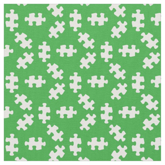 Tela Piezas de rompecabezas verdes y blancas (De cerca)