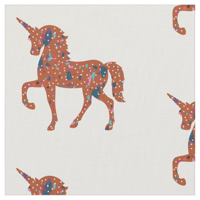 Tela Piezas de Unicorn Terrazzo (De cerca)