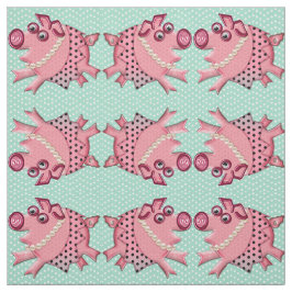 Tela Piggy postizo en rosa en verde Lucita