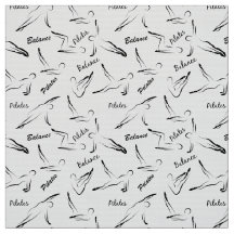 Pilates Poses Seamless Pattern en color negro