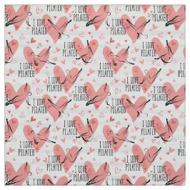 Tela Pilates Poses Seamless Pattern en color rosa