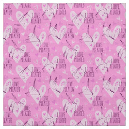 Tela Pilates Poses Seamless Pattern en rosa oscuro