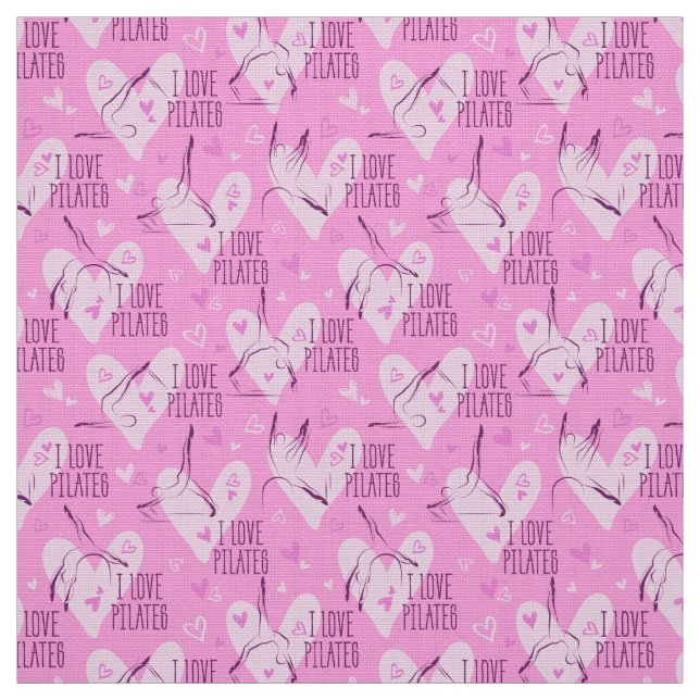 Tela Pilates Poses Seamless Pattern en rosa oscuro (Retal)