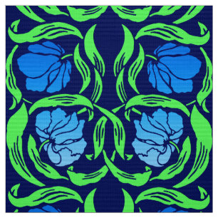 Tela Pimpernel de William Morris, azul de cobalto y