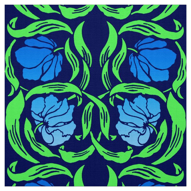 Tela Pimpernel de William Morris, azul de cobalto y (Retal)