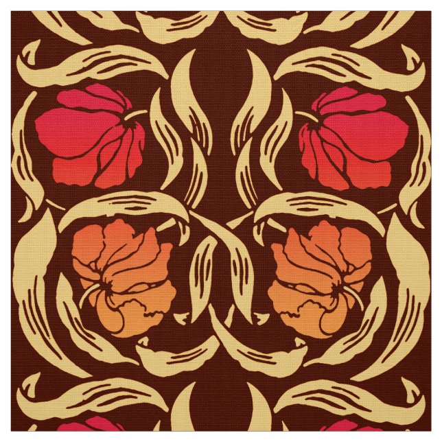 Tela Pimpernel de William Morris, naranja del moho y (Retal)