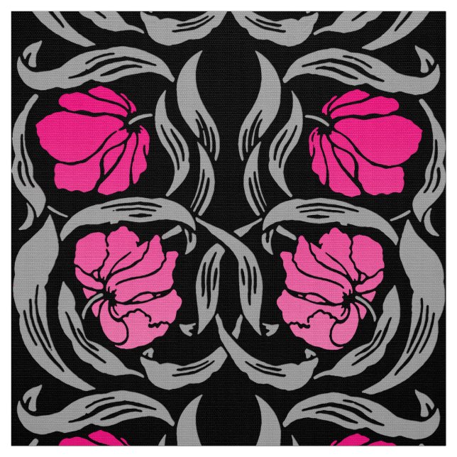 Tela Pimpernel de William Morris, rosado y negro (Retal)
