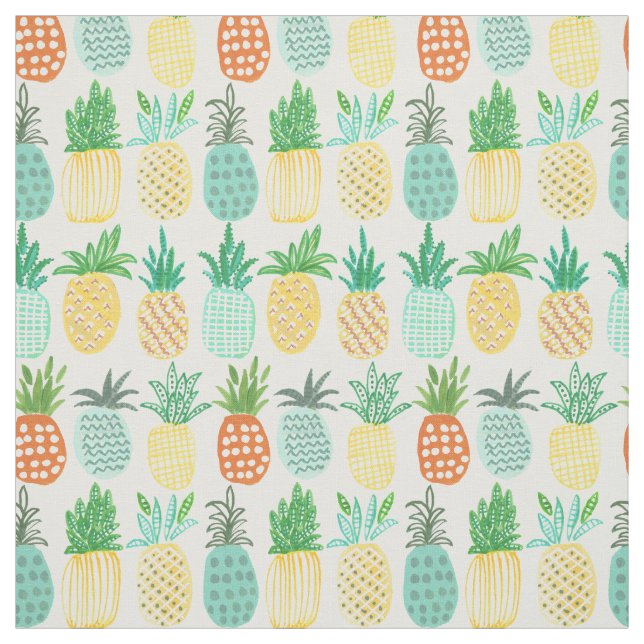 Tela Piña tropical | Verano | Tejido (Retal)