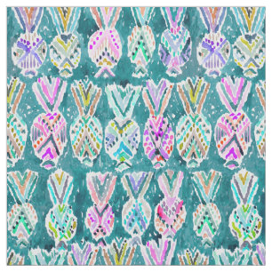 Tela Piñas tropicales tribales del Hawaiian de la