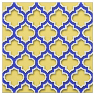 Tela Pineapple Royal Blue Whats Quatrefoil marroquí #5D