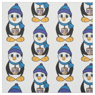 Tela Pingüino con Dreidel en Jánuca