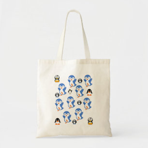 Tela Pingüino de bolso de mano de tote de presupuesto