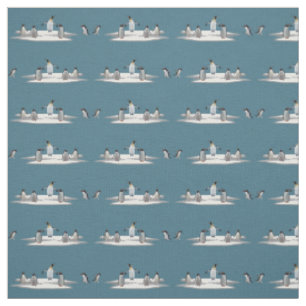 Tela Pingüino Iceberg Fiesta Fabric (Turquesa)