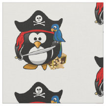 Pingüino pirata Personalizado lindo con loro