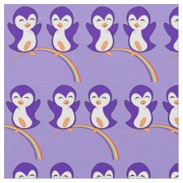 Tela Pingüino púrpura en el arcoiris