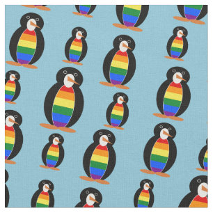 Tela Pingüino vestido con la bandera del arcoíris del O