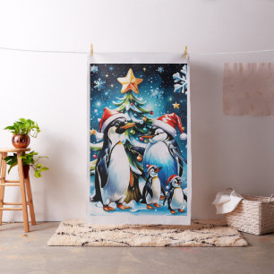 Tela Pingüinos cortos en un estilo personalizado alegre