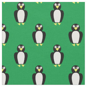 Tela Pingüinos Cutos Niños Nursery Verde
