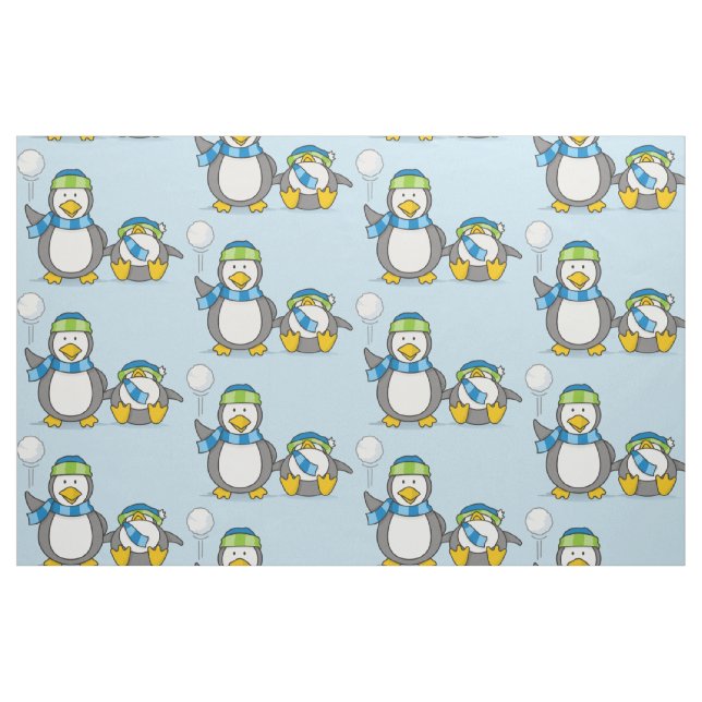 Tela Pingüinos de Snowballing ("Cuarto gordo" (fat quarter))
