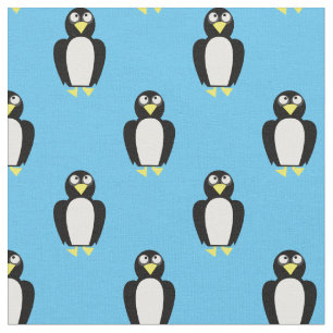 Tela Pingüinos Lindos Luz Azul Para Habitación De Niños