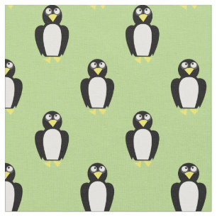 Tela Pingüinos Lindos Niños Bebé Guardería Verde Claro