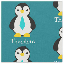 Tela Pingüinos pequeños con cuello azul