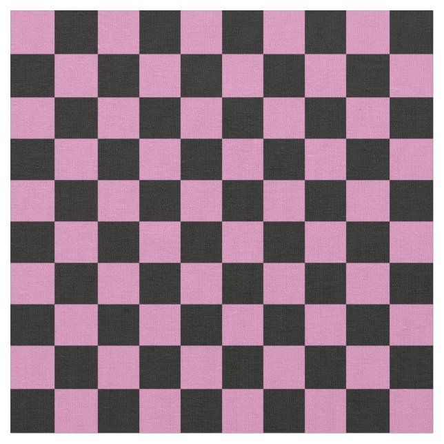 Tela Pink & Black Checkerboard (De cerca)