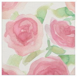 Tela Pink Cabbage Roses English Country Floral 