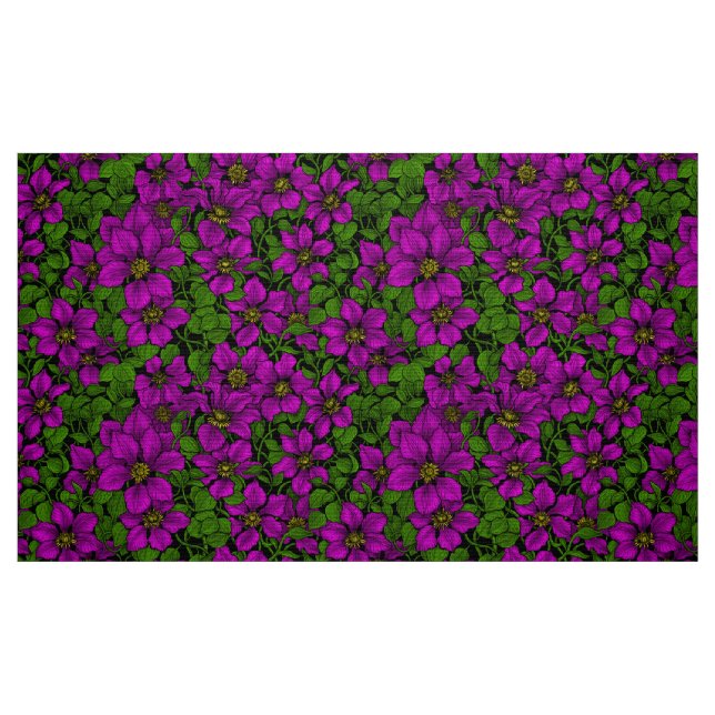 Tela Pink Clematis ("Cuarto gordo" (fat quarter))