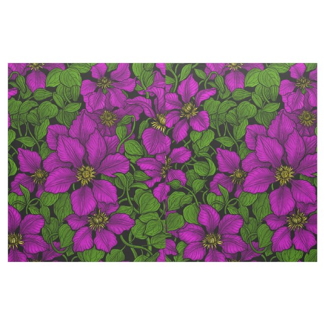 Tela Pink Clematis ("Cuarto gordo" (fat quarter))