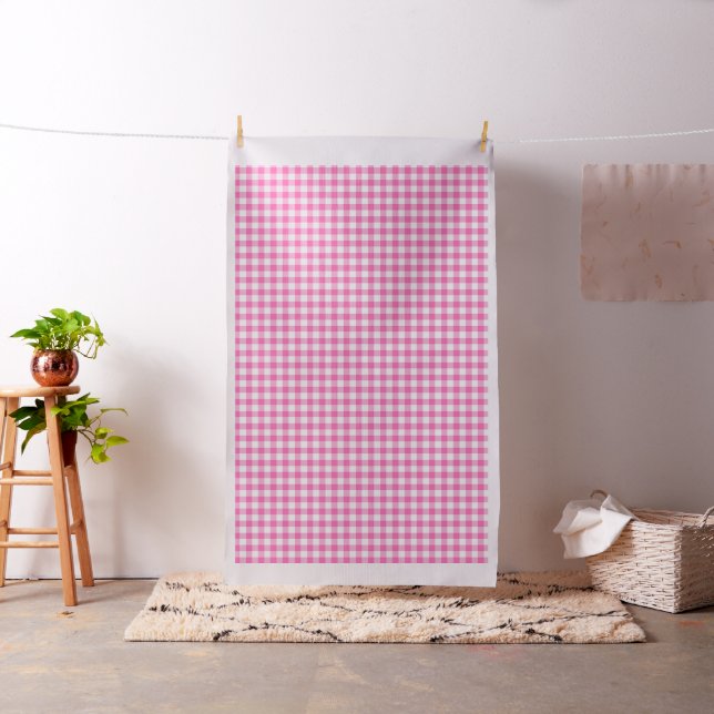 Tela Pink Gingham Plaid Cottagecore (In Situ)