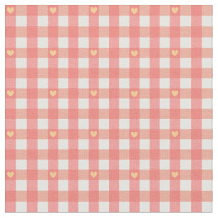 Tela Pink Heart Gingham 