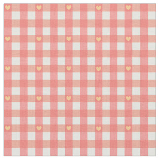 Tela Pink Heart Gingham 