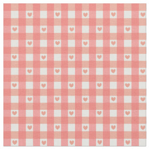 Tela Pink Heart Gingham