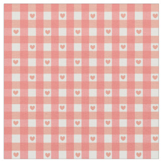 Tela Pink Heart Gingham