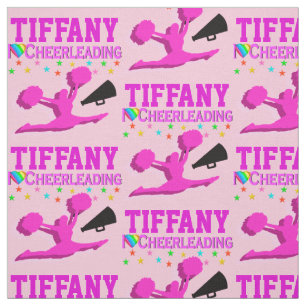 TELA PINK I LOVE CHEERLEADING FABRIC PERSONALIZADO