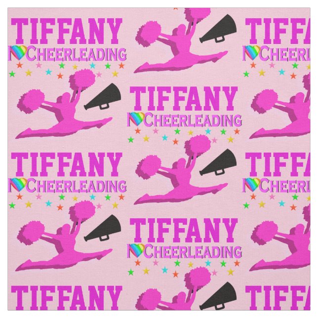TELA PINK I LOVE CHEERLEADING FABRIC PERSONALIZADO (Retal)