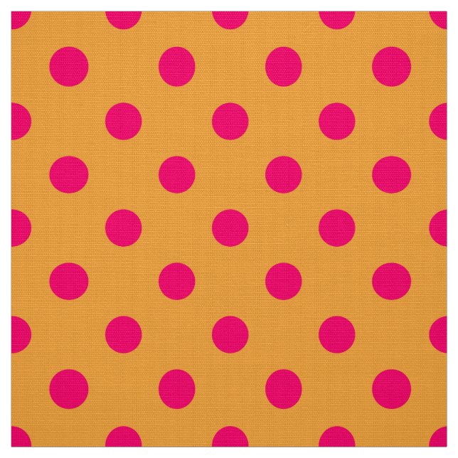 Tela Pink On Orange Polka Dots Pattern Design  (Retal)