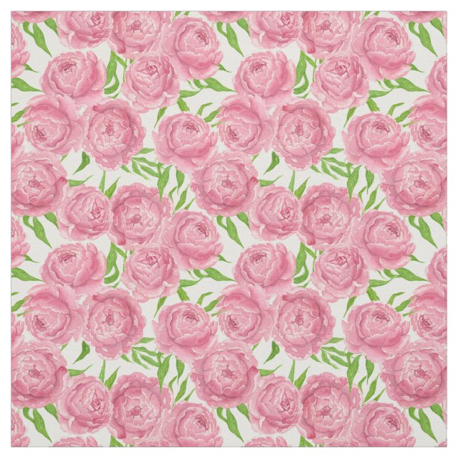 Tela Pink peonies acuarela (Retal)