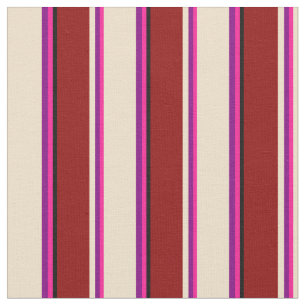 Tela Pink profundo, púrpura, tan, rojo oscuro y negro p