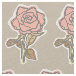 Tela Pink Rose Block Print Taupe Floral Dress