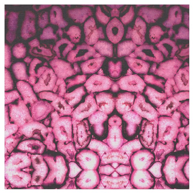 Tela Pink Rose Quartz Agate Geodes patrón abstracto (De cerca)