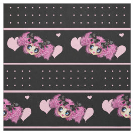 Tela PinkP Chica de Kawaii - corazones rosados negros d