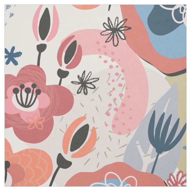 Tela Pinks Abstract Floral (Retal)