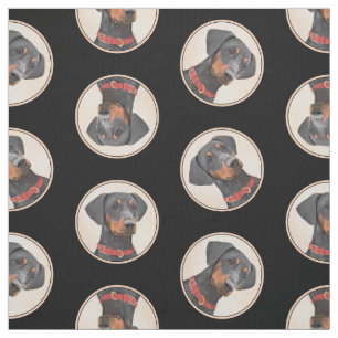 Tela Pinscher alemán pinta arte de perro original negro