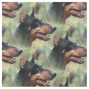 Tela Pinscher del Doberman en las maderas