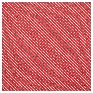 Tela Pinstripes diagonales: rojo profundo y blanco