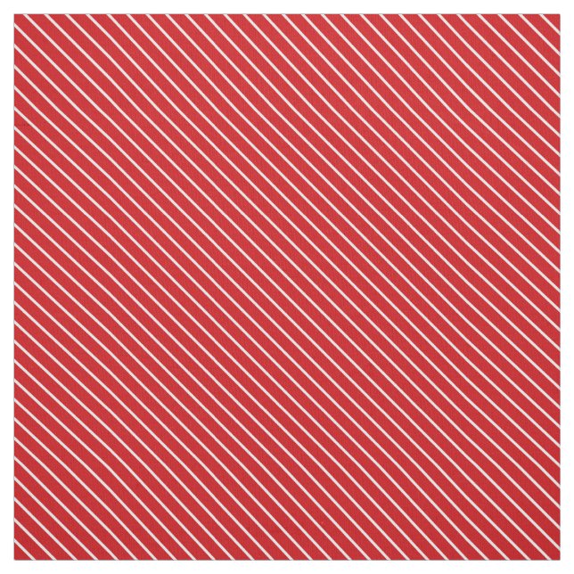 Tela Pinstripes diagonales: rojo profundo y blanco (Retal)